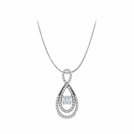 Conflict-free Diamonds Infinity Style Pendant In 14k White Gold
