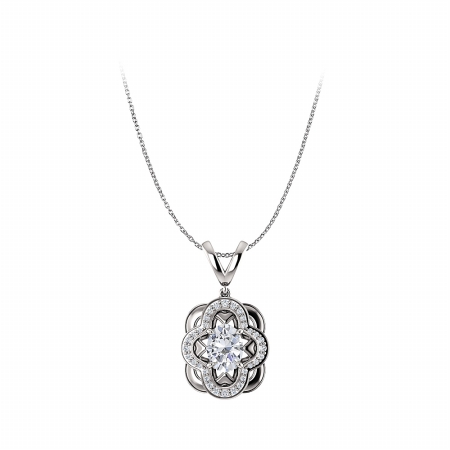 Oval Cubic Zirconia Accented Pendant In 925 Sterling Silver