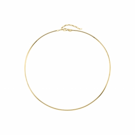 2 Mm Omega Silver Chain In 18k Yellow Gold Vermeil
