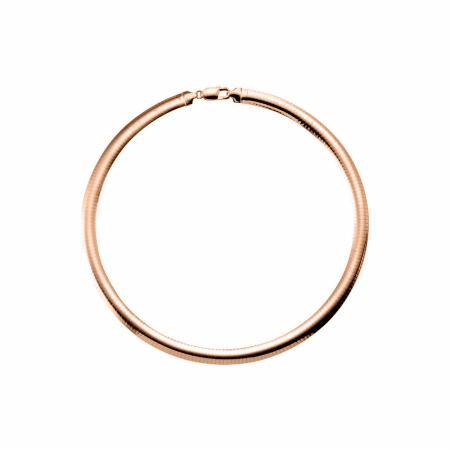 Ubch275agvrmm725 7.25 Mm Omega Chain Necklace In 14k Rose Gold Vermeil