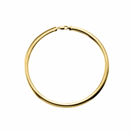 Ubch275agvymm725 7.25 Mm Omega Chain Necklace In 18k Yellow Gold Vermeil