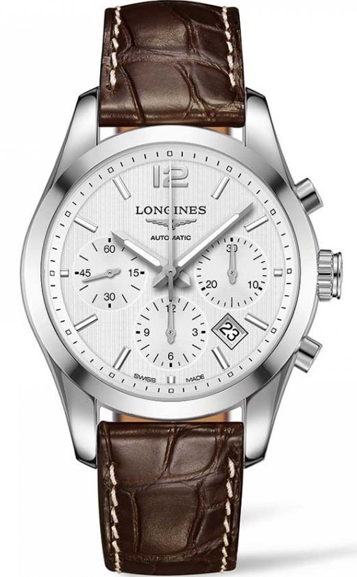 Conquest Leather Chronograph Automatic Mens Watch L27864763