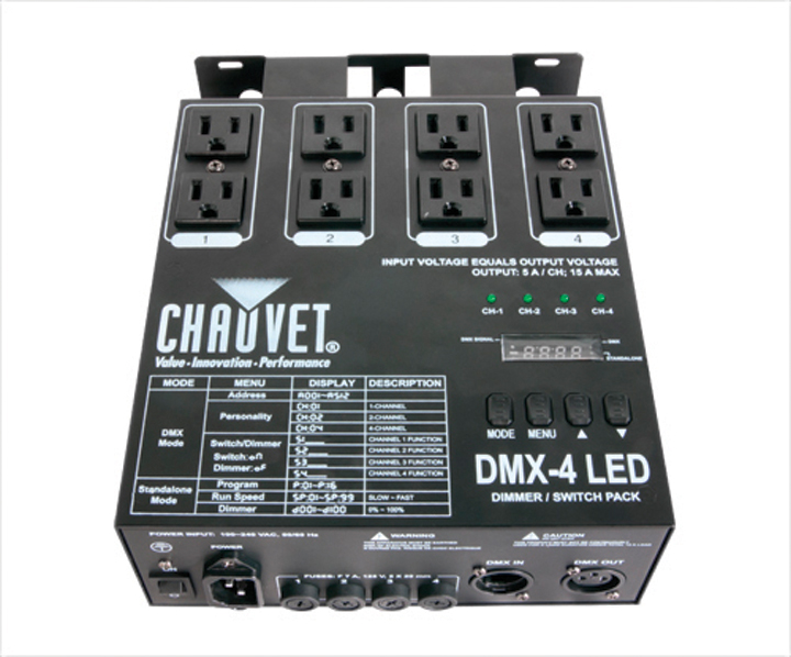 Scy Dmx4 Chauvet 4 Channel Di Mm Er Relay Pack