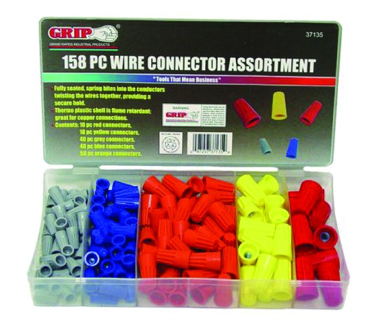 UPC 097257371359 product image for M&M Merchandisers TL37135 Grip 158 Piece Wire Connector Assortment | upcitemdb.com