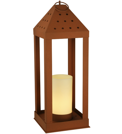 138525 11.5 In. Square Wigodsky Ark Lantern Post Mount, 3ea Acrylic Candle