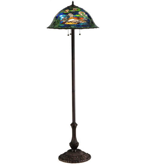 139892 61.5 In. Wood Ducks Floor Lamp, Mahogany Bronze