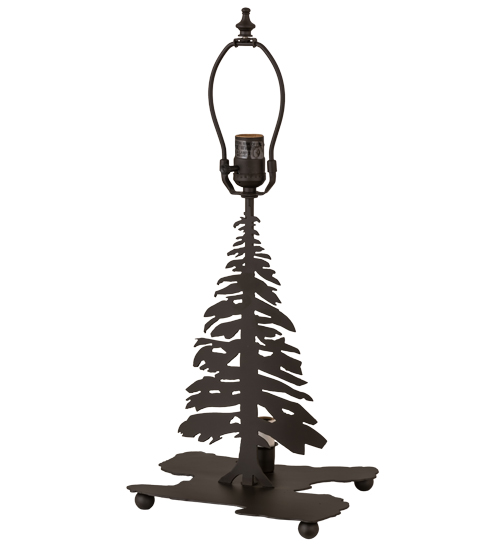 165584 14 In. Tall Pines With Lighted Base Table Base, Oil Rubbed Bronze
