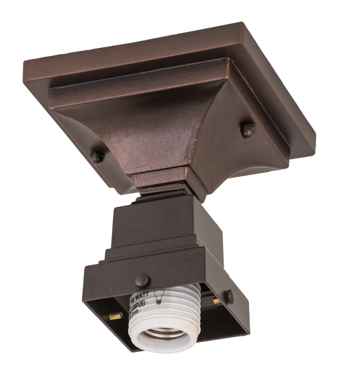 5 In. Square Mahogany Bronze 1 Light Flushmount Hardware