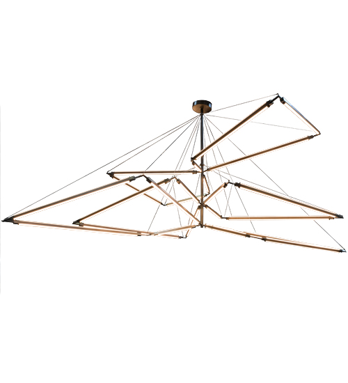 174928 216 In. Isotope Chandelier, Antique Copper Clear Frosted Acrylic
