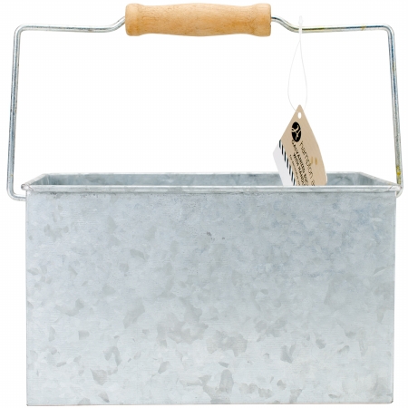 St0058 4.75 X 8 X 6.25 In. Galvanized Rectangle Bucket With Wood Handle