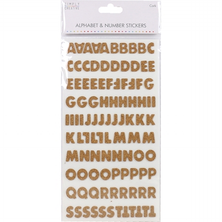 Trimcraft SCSTK020 Block Cork Simply Creative Alphabet & Number Stickers Trimcraft SCSTK020 Block Cork Simply Creative Alphabet & Number Stickers