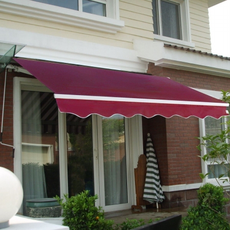 Cb16887 8.2 × 6.5 Ft. Outdoor Awning Sunshade Manual Patio Retractable, Multi Color