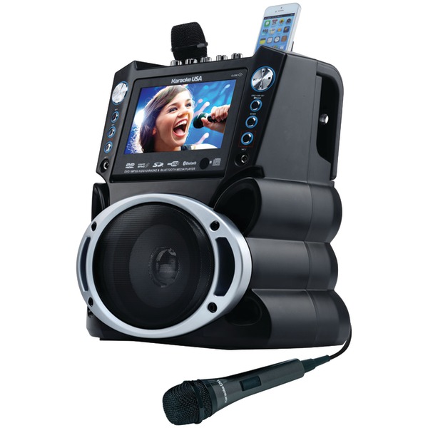 GF840 DVD-CD Plus G-MP3 Plus G Bluetooth Karaoke System with TFT Color Screen, Black - 7 in.