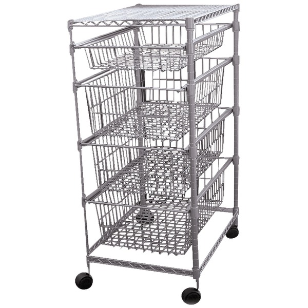Generic 30029PET 4-Drawer Storage Cart Silver Generic 30029PET 4-Drawer Storage Cart Silver