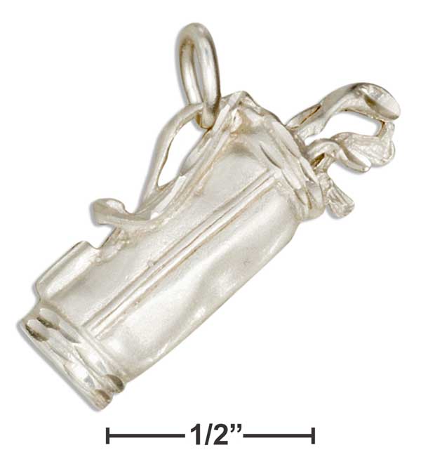Plum Island Silver P-019502 Sterling Silver Golf Bag with Golf Clubs Charm