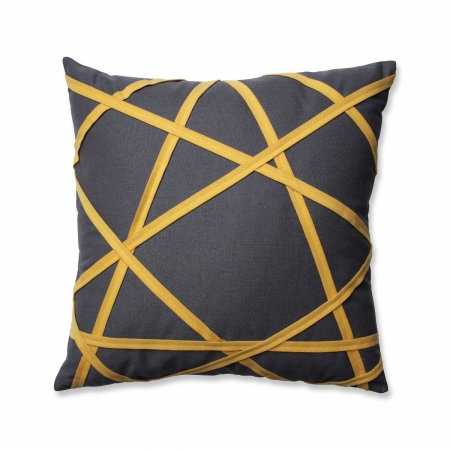 16.5 In. Carlyle Throw Pillow, Grey & Yellow