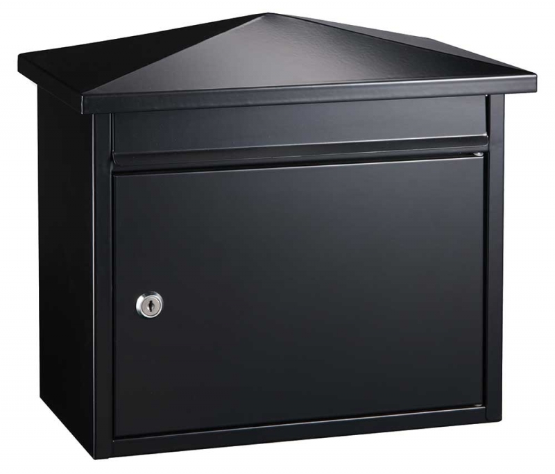 Summit Locking Wall Mount Mailbox, Black