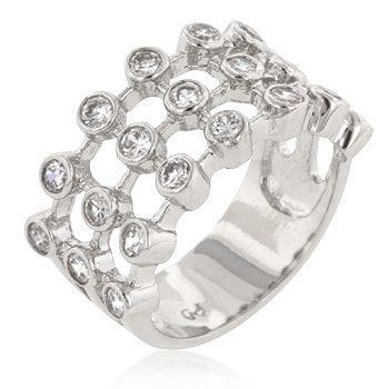 R08134r-c01-10 Tiered Contemporary Ring, Size 10