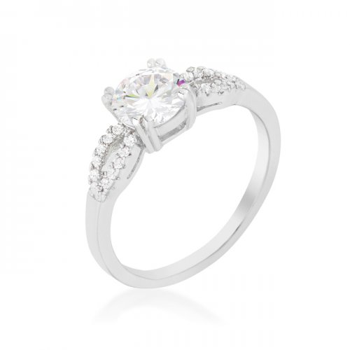 R08440r-c01-08 Round Solitaire Engagement Ring, Size 8