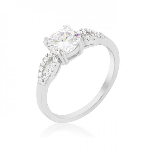 R08440r-c01-10 Round Solitaire Engagement Ring, Size 10