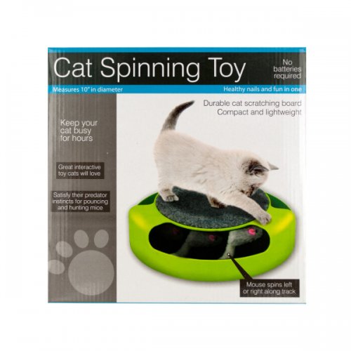 Oc992 Cat Scratch Pad Spinning Toy With Mouse - Black, Grey, Green