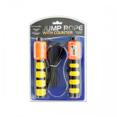 Of360 Jump Rope With Counter & Non-slip Handles - Black, Yellow, Blue, Orange