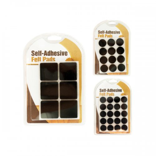 Hw745 Self-adhesive Felt Floor Protector Pads, Black