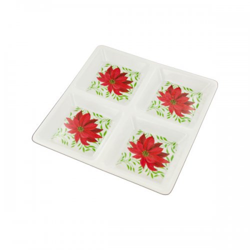 Sectioned Poinsettia Party Tray