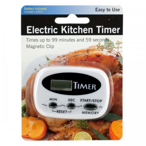 Ol466 Electric Kitchen Timer With Magnetic Clip, Black & White
