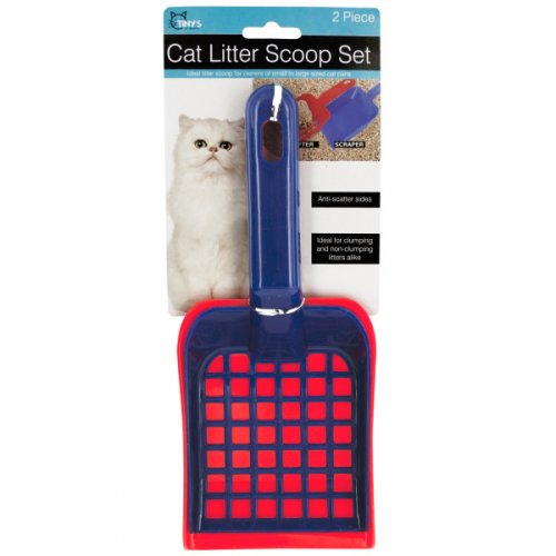 Os183 Cat Litter Scoop Set, Blue & Red