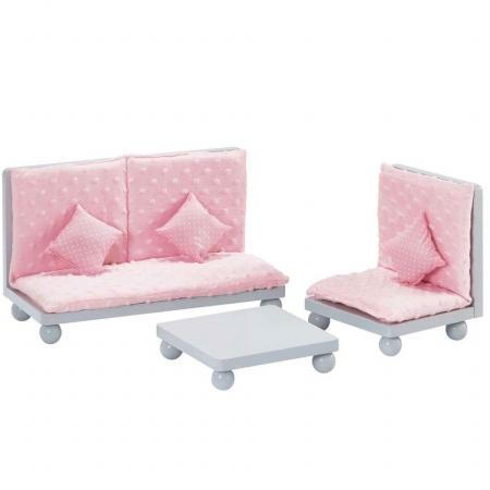 Td-11930a-bg 18 In. Doll Furniture Soft Pink Lounge Set