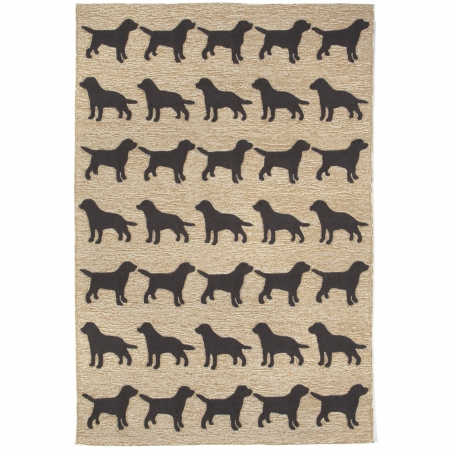 Ftp71146748 Hand Tufted Frontporch Doggies Animal Rug, Natural - 7 Ft. 6 X 9 Ft. 6 In.