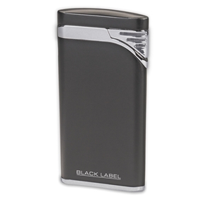Lbl1320 Black Label Stiletto Single Jet Flame Cigar Lighter - Matte Gray & Chrome