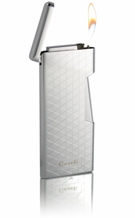 Lumos Traditional Flame Lighter - Chrome Lines