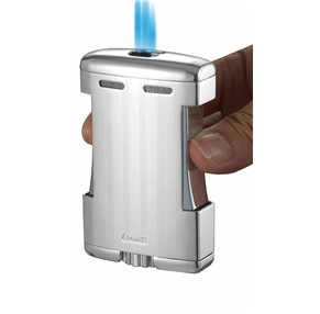 Sparta Triple Torch Flame Cigar Table Lighter - Chrome Lines