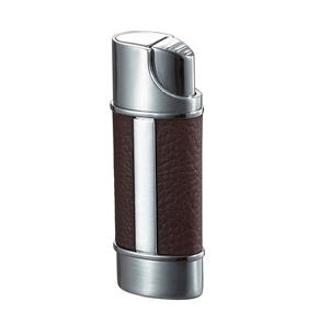 Vlr101604 Piccolo Single Torch Flame Cigar Lighter - Brown