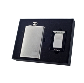 Vset50-1161-205 Pixel 8 Oz Flask & Zippo Lighter Gift Set