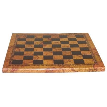 204map 10 In. Faux Leather Chess Board With Map Imprint