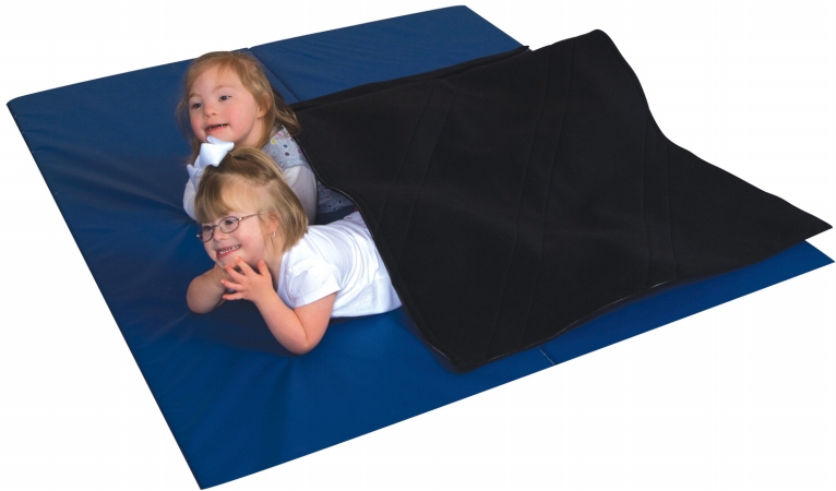 1387593 Abilitations Large Weighted Blanket Without Weights - 4 X 8 Ft., Neoprene & Polyester, Black