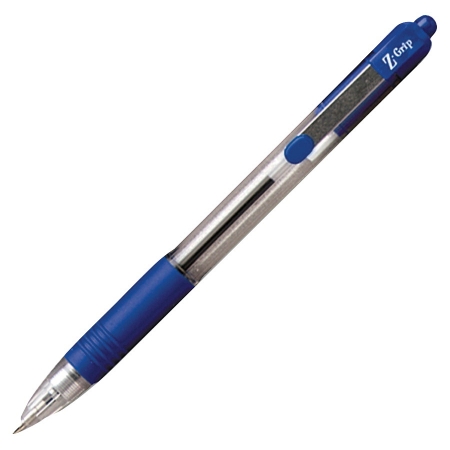 Zebra Pen 1390857 Z-Grip Retractable Ballpoint Pen 1 mm Medium Tip - Clear & Blue Ink 1 Dozen Zebra Pen 1390857 Z-Grip Retractable Ballpoint Pen 1 mm Medium Tip - Clear & Blue Ink 1 Dozen