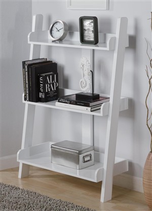Ameriwood 9444096 Leaning Bookcase -High Gloss White