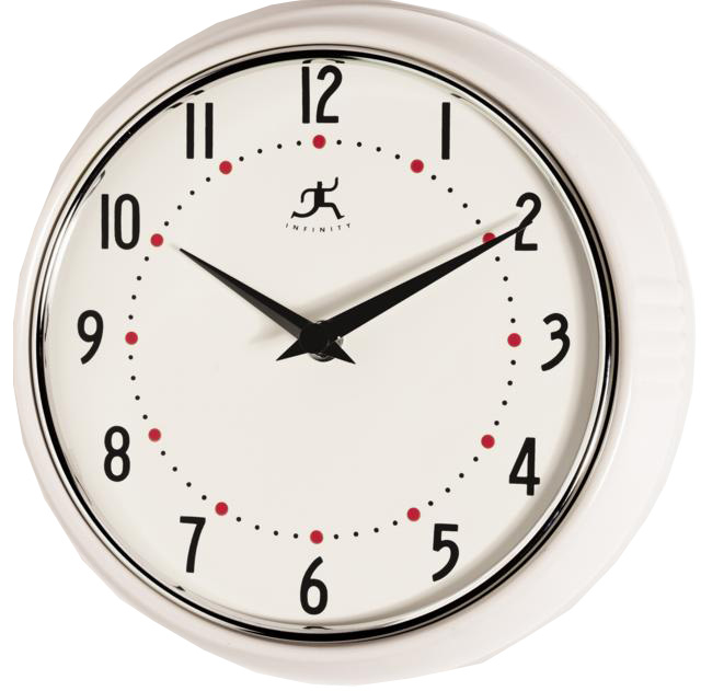 Infinity Instruments 10940WHITE The RetroWhite Clock