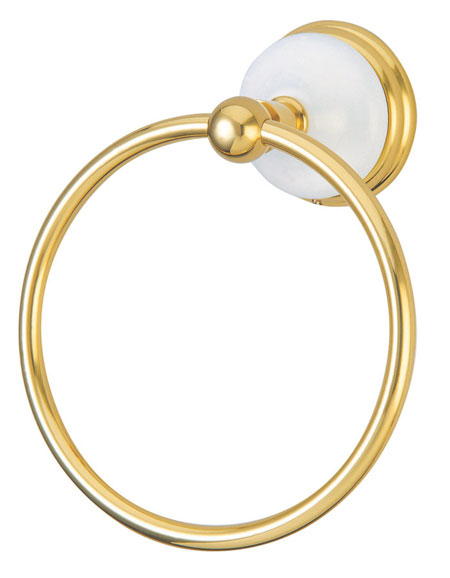 BA1114PB Victorian 6 Inch Towel Ring - Polished Brass