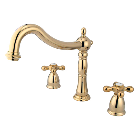 KS1342AX 8 Inch -18 Inch Widespread Roman Tub Filler - Polished Brass