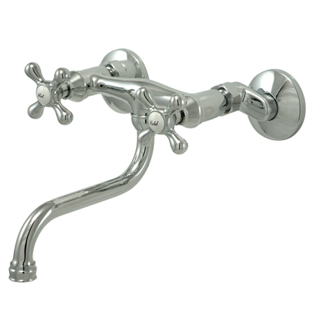 KS216C Adjustable Center Wall Mount Lavatory Faucet - Polished Chrome