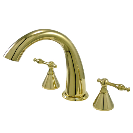 KS2362NL 8 Inch -18 Inch Widespread Roman Tub Filler - Polished Brass