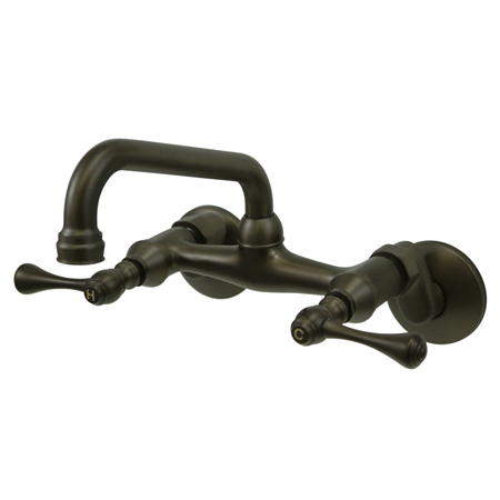 4 Inch -8 Inch Adjustable Center Wall Mount Kitchen Faucet - Oil Rubbed Bronze