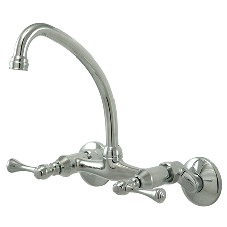 KS314C 4 Inch -8 Inch Adjustable Center Wall Mount Kitchen Faucet - Polished Chrome