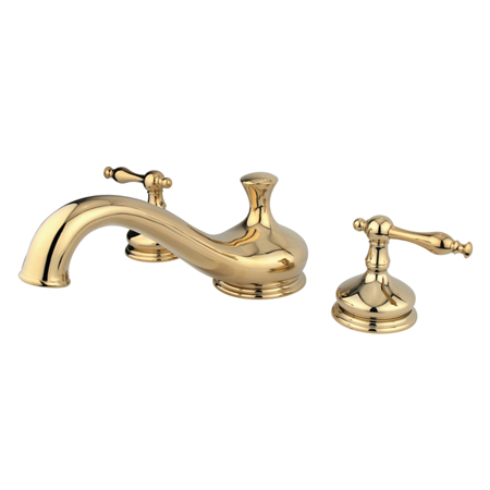 KS3332NL 8 Inch -18 Inch Widespread Roman Tub Filler - Polished Brass