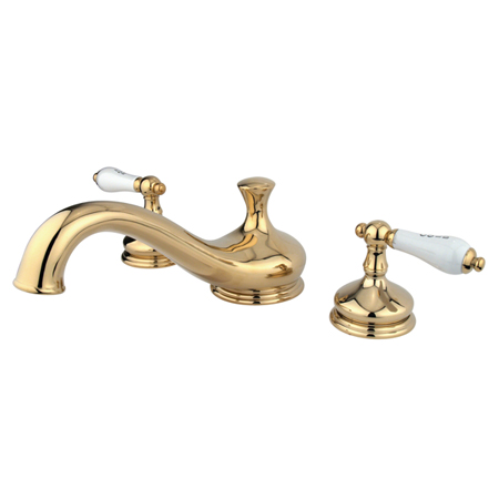 KS3332PL 8 Inch -18 Inch Widespread Roman Tub Filler - Polished Brass